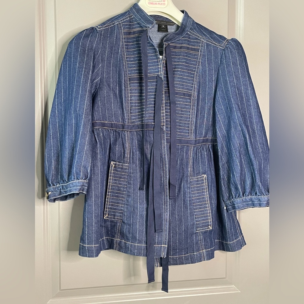 Marc By Marc Jacobs Blue Jean Jacket with Stripes